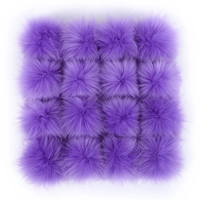 1pc/2pcs False Hairball Hat Ball Pompom 10/12/15cm Handmade Fake Fox Fur Ball Pom Pom Rubber Band Snap Button Knit Accessories 