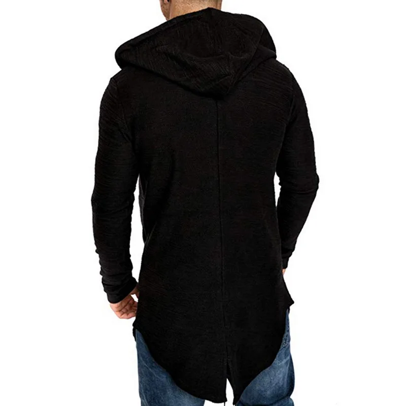 WENYUJH 2019 New Men's Long Cardigan Jacket Hooded Zipper Slim Fit Open Front Longline Cardigans with Pockets Men Sweater Jacket WENYUJH 2019 New Men's Long Cardigan Jacket Hooded Zipper Slim Fit Open Front Longline Cardigans with Pockets Men Sweater Jacket
