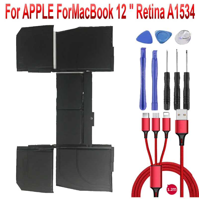 Аккумулятор для APPLE ForMacBook 12 &quotRetina A1534 2015 2016 2017 MF855 MJY32 MK4M2 + USB-кабель Инструменты |