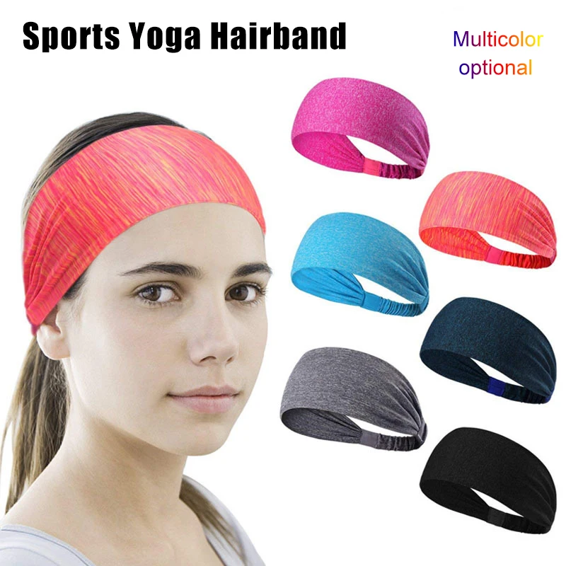 Women Men Wide Sports Headband Stretch Hair Bands Elastic Sweatband for