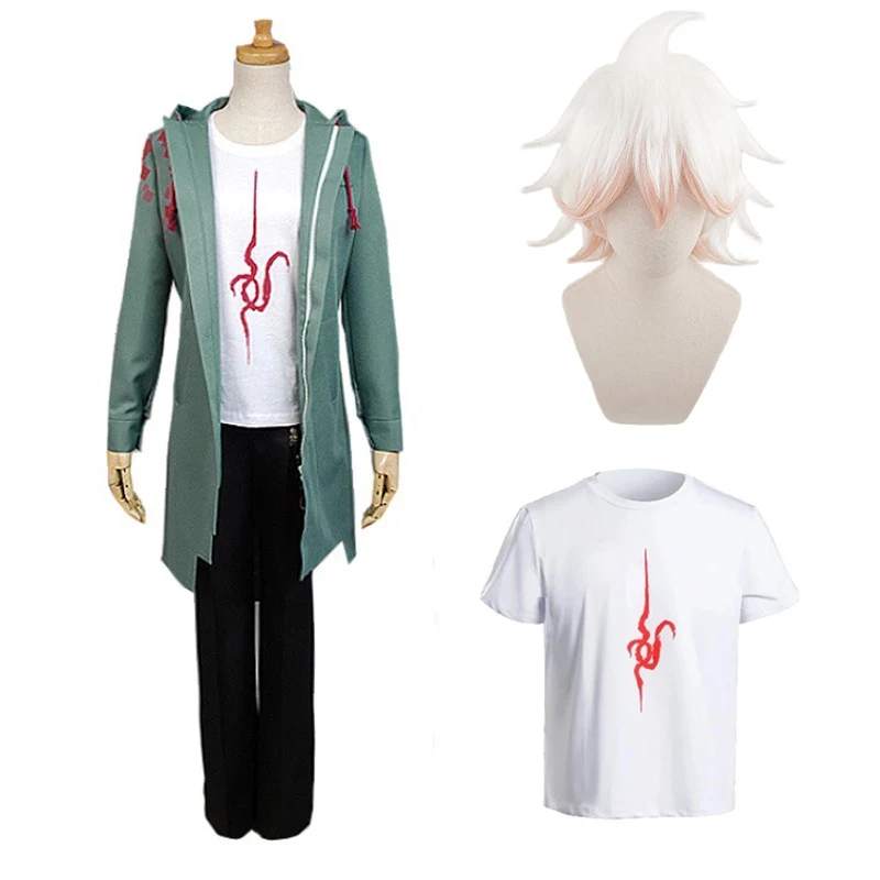 Мужской костюм для косплея Komaeda Nagito из Супер данганронпа 2 футболка Тренч