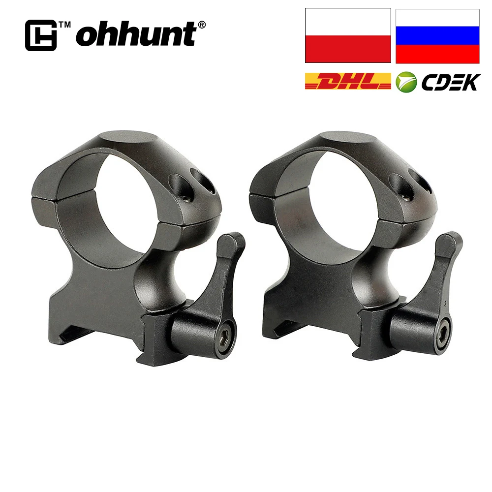 ohhunt QD 25.4mm 30mm Scope Ring Mounts with Bubble Level Fit Picatinny Weaver 