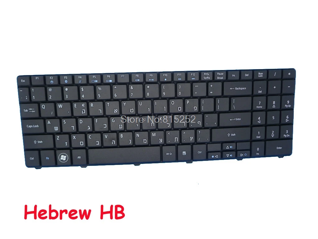 HB Keyboard For ACER 9Z.N2M82.B00 B0U 9Z.N2M82.B1D 90.4BU07.H00 90.4BU07.H0U MP-08G66P0-6981 PK130B73016 MP-08G63HB-6981 Hebrew best wireless keyboard for office