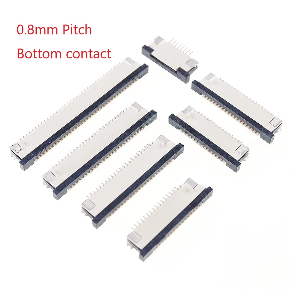 100pcs FFC FPC Connector 0.80 mm 5 6 8 9 10 12 14 15 16 18 20 22 24 26 28 30 36 Pin Bottom Contact SMT Right Angle | Обустройство
