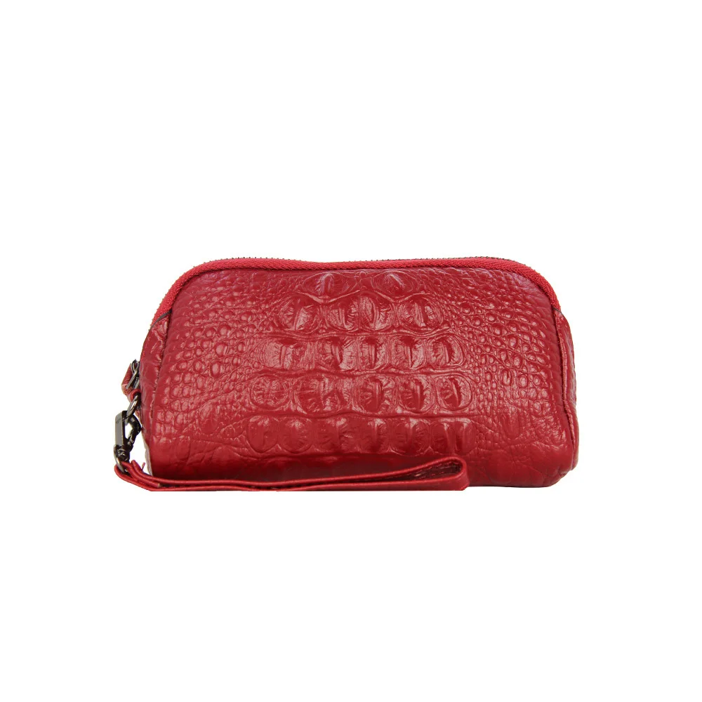 Бургундия Women Wallets Long Fashion Alligator Pattern Zipper Clutch Bag New Mobile Phone Bag Genuine Leather Coin Purse Lady Wallet - Цвет: Бургундия