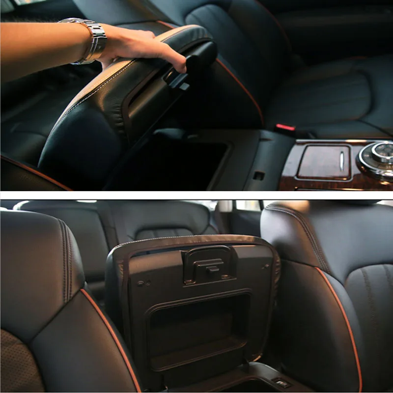 Central Armrest Box Cover For Nissan Patrol Y62 Armada 2013 2014 2015 Protective Decoration Accessories