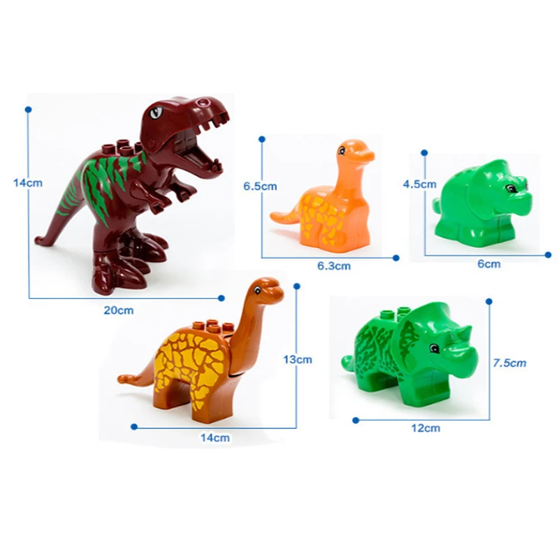 40 шт. набор для игр Динозавров Юрского периода большой размер строительные блоки