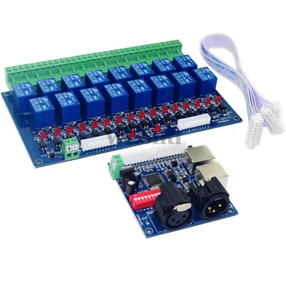 16CH 16-канальный релейный переключатель DMX512 контроллер реле Выход высокое Напряжение DMX512 декодер диммер максимум 10 А