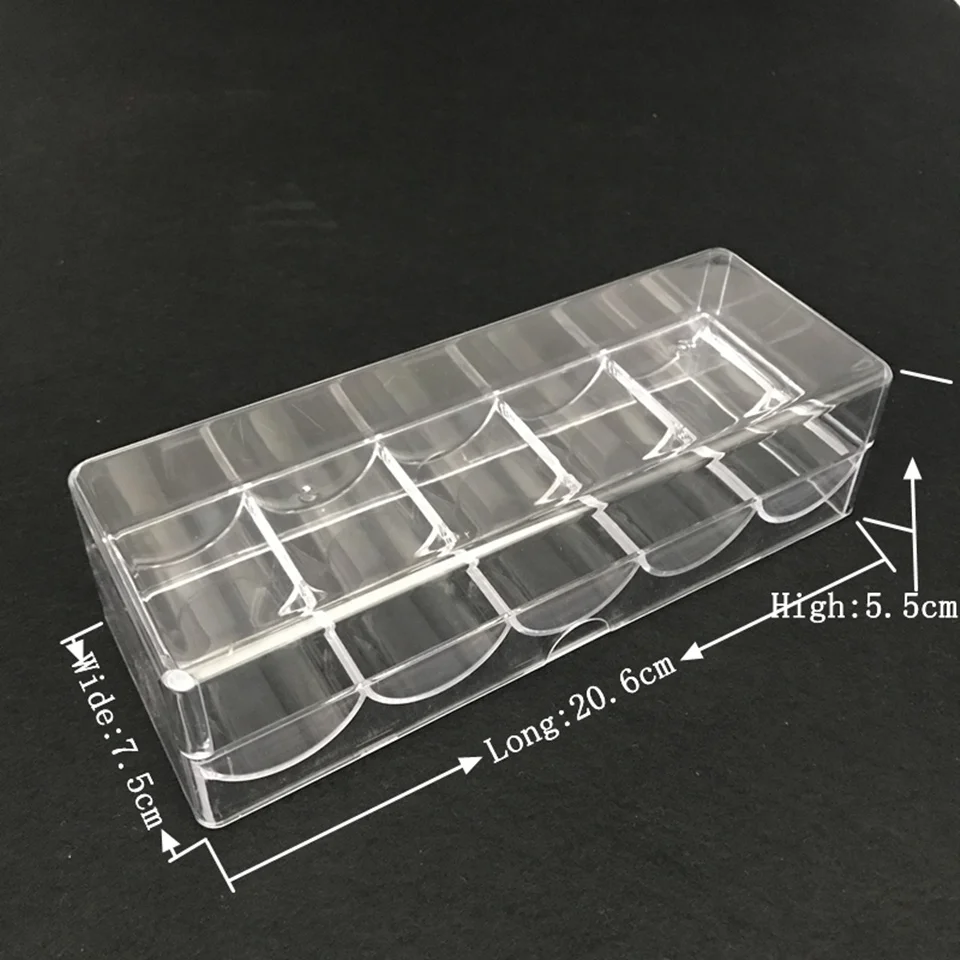 Easytoday 1Pcs Transparent Acrylic Texas Poker Chips 100Pcs Box Portable Game Chip Box Baccarat Box Tray Poker Chip Accessories (2)