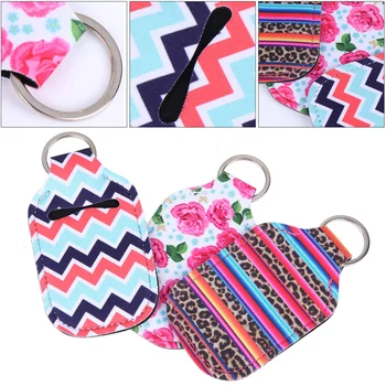 

3pcs 30ml Neoprene Storage Case Portable Keychain Carriers with Key Ring
