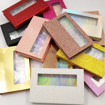 

NEW 10pcs wholesale false eyelashes packaging box 3d fake mink lashes boxes faux cils strip 5pair magnetic case empty