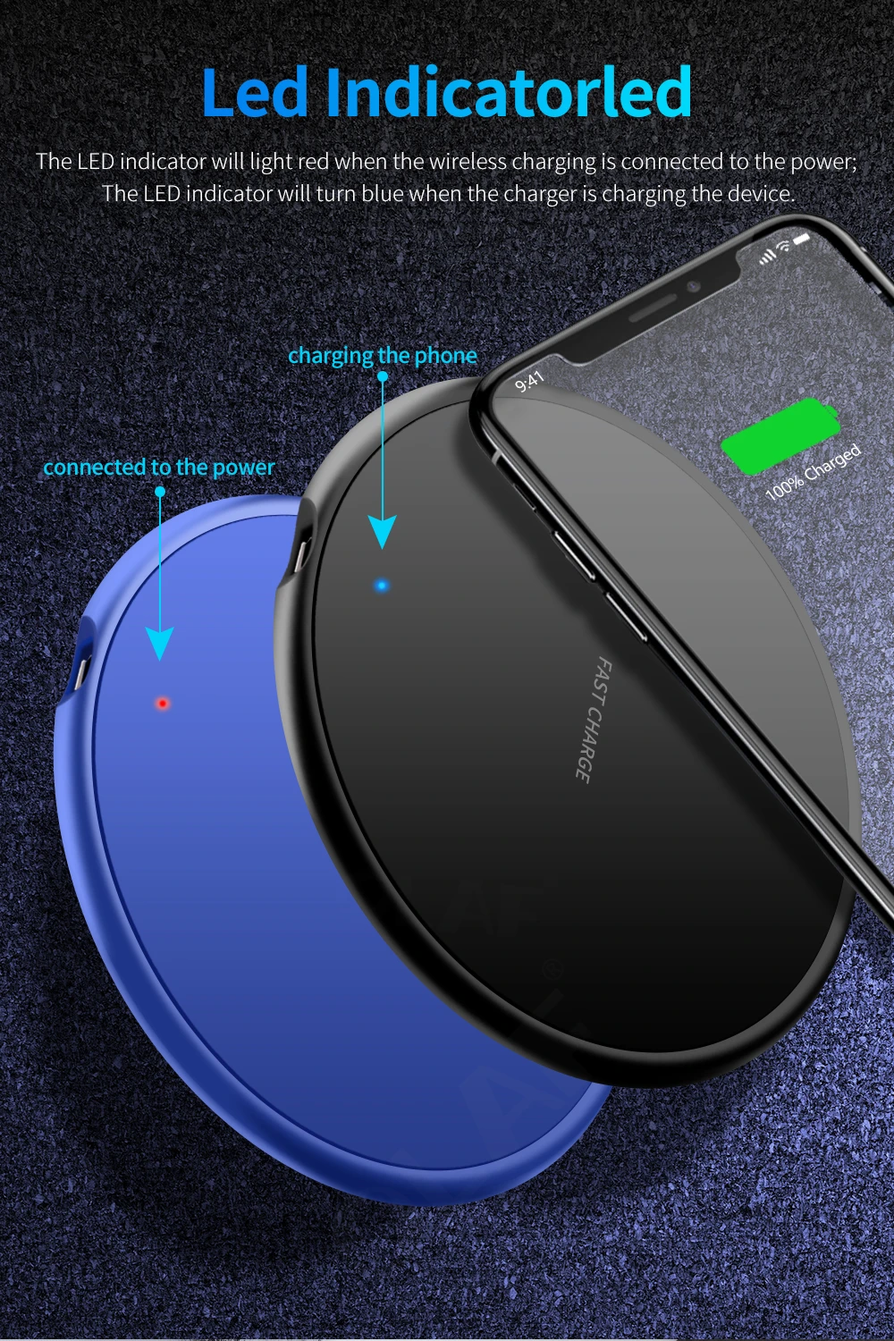 Wireless Charger 10W Quick Charge For iphone 8 Plus X XR Wireless Charging Adapter For Samsung S8 S9 Fast Qi Wireless Charger 47