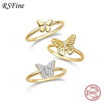 

butterfly ring 925 sterling silver inlaid crystal diamond elegant Miss fashion Fine jewelry wholesale famous brand for women