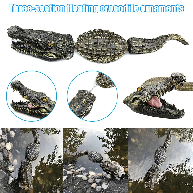 

3Pcs/set Artificial High Quality Floating Resin Crocodiles for Pond Pool Water Garden Decorations Ornaments MYDING