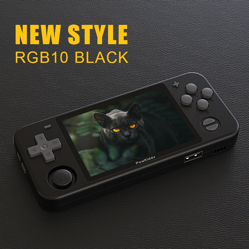 RGB10 black version retro game console open source system 3.5inch IPS screen portable handheld RK3326 chip video game player ps1