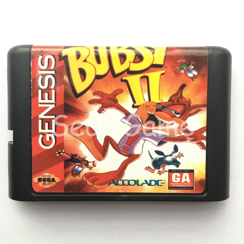 16 бит sega MD игра Fighters98/Bubsy II/мега турриканка/устранение вниз/тень танцор/Золотой топор II карта для sega Megadrive Genesis - Цвет: Bubsy II