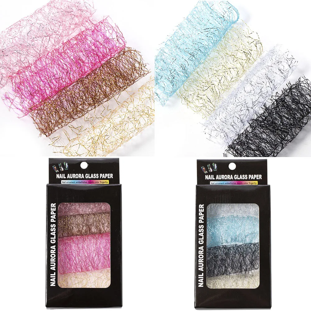 

4Pcs/Set 3D Nails DIY Accessories Nail Art Stickers Decals Mesh Net Sliders Laser Hollow Silk Tape Nail Art Polish Decoration