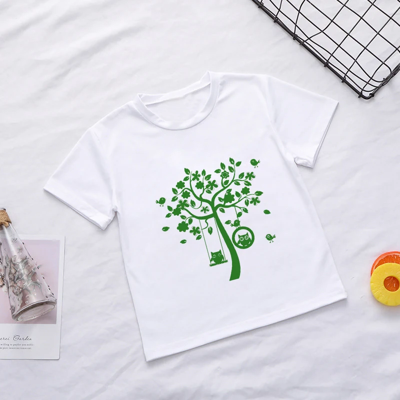 Забавная модная повседневная детская футболка с изображением новогодней елки для девочек детские футболки Kawaii для мальчиков корейский дизайн с круглым вырезом - Цвет: 642