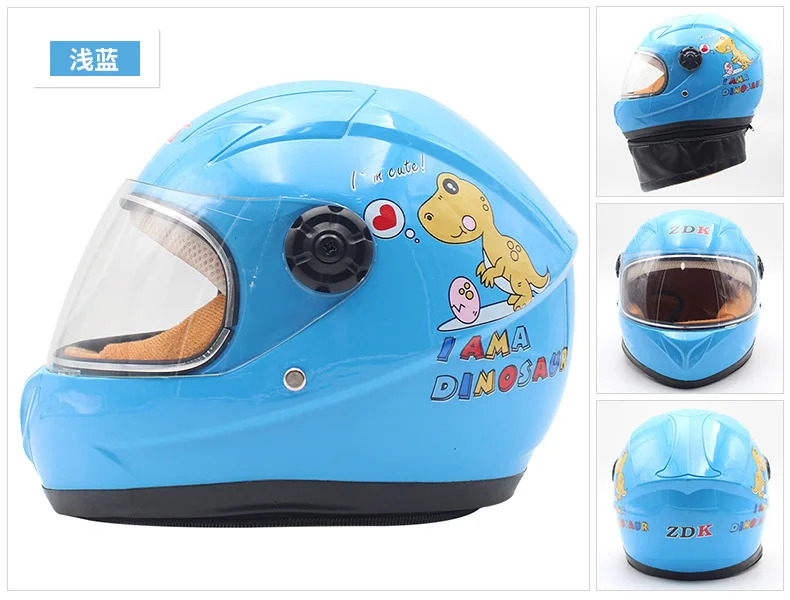 Детский милый шлем для мужчин и женщин, детский электрический мотоциклетный защитный шлем, всесезонный теплый Полнолицевой шлем, зимний с шарфом