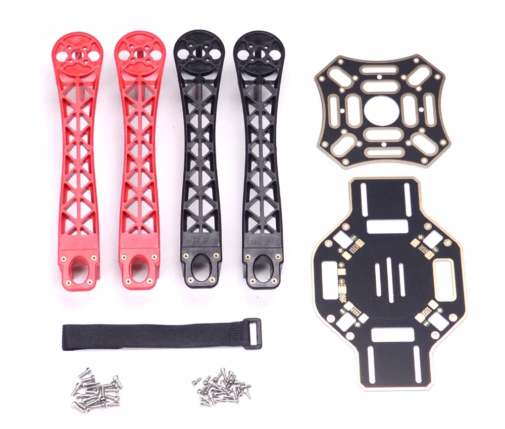 

High quality PCB F450 Multi-Rotor Quadcopter Flame 4-Axis Airframe Frame Red White black + Landing Skid Gear Wheel Rack Kit PFV