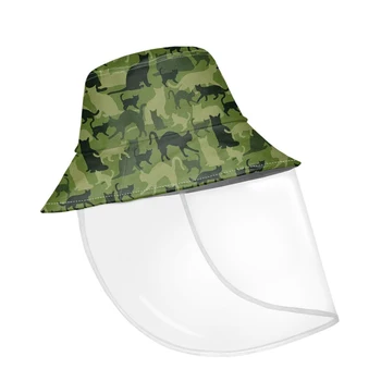 

Customized 2020 Fashion Bob Bucket Hat Men Women Animal and Dancer Military Print Breathable Fishman Hat With Face Mask
