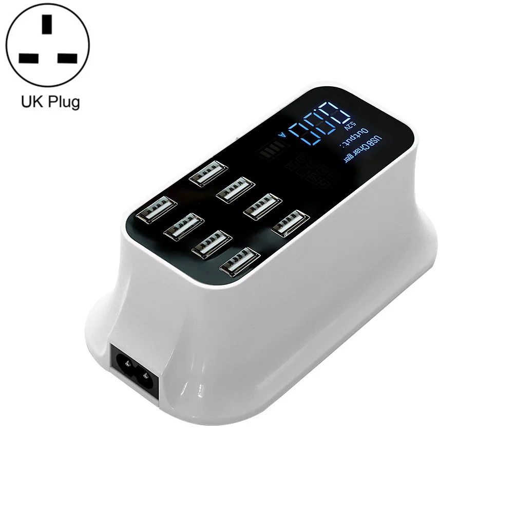 8 портов 8A QC 3,0 USB зарядное устройство USB 3,0 type-C зарядное устройство для телефона для iPhone 11 pro X XS samsung S10 huawei P30 Pro - Тип штекера: UK plug
