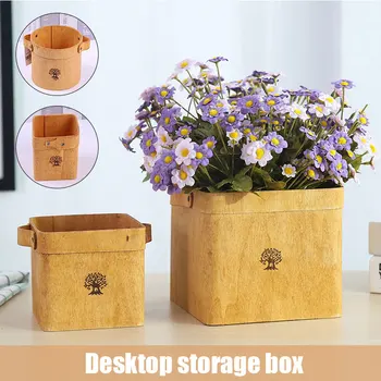 

Pastoral Style Wooden Desktop Storage Box Dried Flower Simulation Plant Holder Decoration Home Furnishings LAD-sale