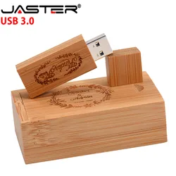 JASTER – clé USB 3.0 en érable avec boîte et Logo personnalisé gratuit, 4/16/32/64 go, lecteur Flash avec LOGO du client 