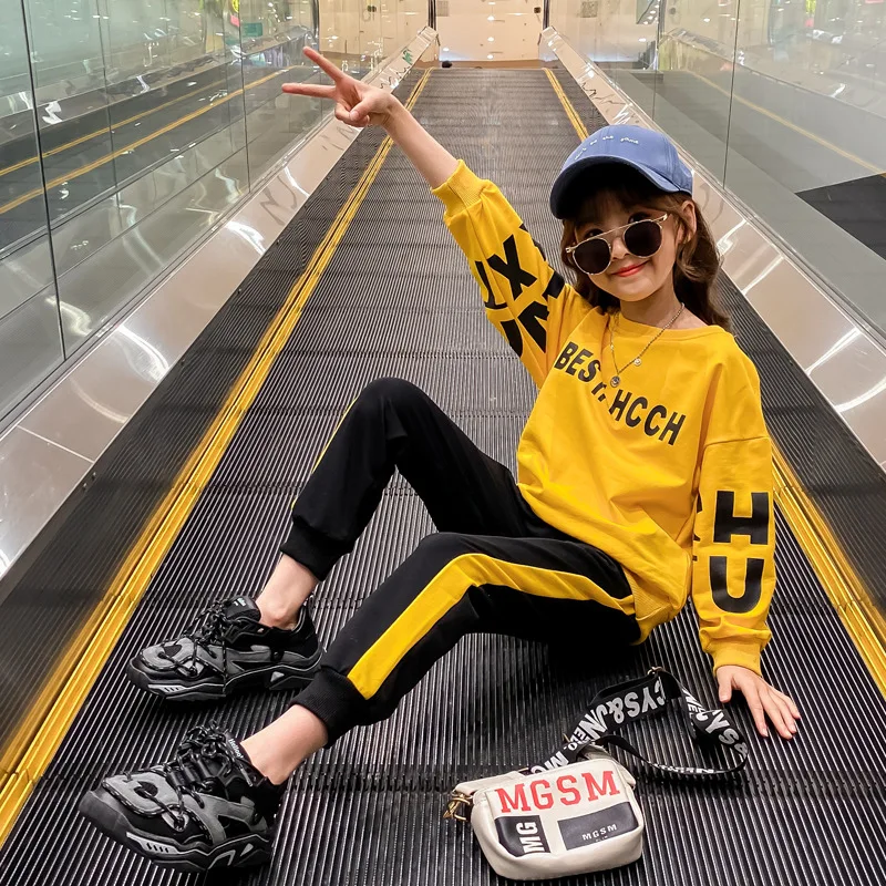 

Girl'S Suit 2020 Spring Clothing New Style Network hong yang Gas Big Kid CHILDREN'S Garment Fashionable Casual Sports Spring And