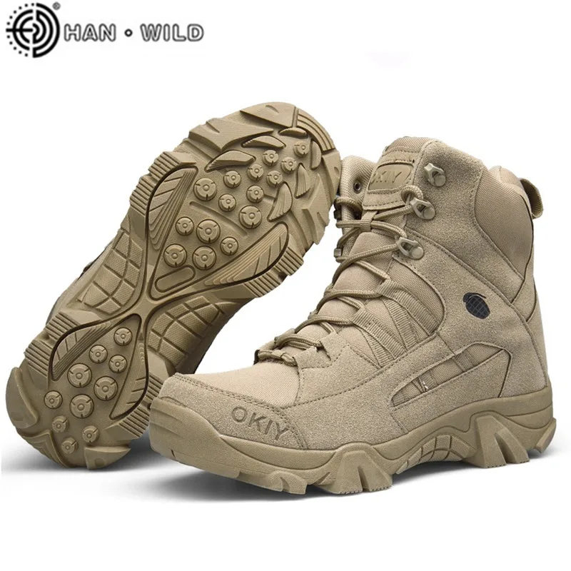

NEW Men's Tactical Breathable Military Army Combat Boots Hunting Outdoor Hiking Desert Shoes Plus Size