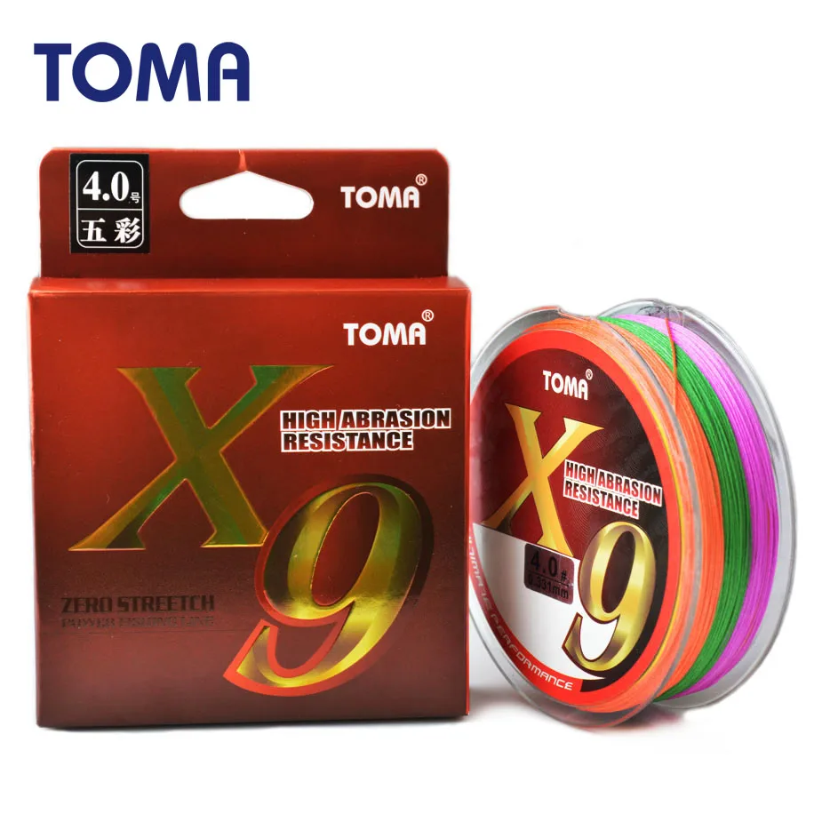 Мультифиламентная плетеная рыболовная леска TOMA X9 150 м 9 нитей 17 22 24 33 35 46
