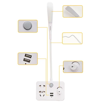 

Adjustable Brightness Led Lamp Creative Multifunctional Power Adapter Socket Lamp 2 Usb Charging Night Lamp New M13
