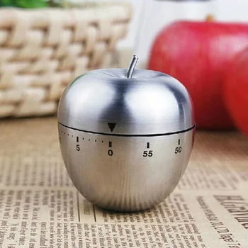 

Mechanical Egg/Apple Kitchen 60 Minutes Stainless Steel Timer Cooking Timer Alarm Kitchen Gadgets Countdown Kitchen Bell