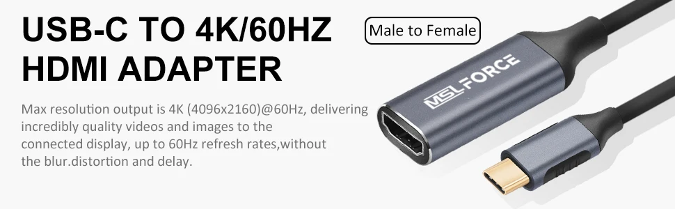MSL usb type C к HDMI адаптер 4K 60HZ type-C HDMI кабель адаптер для Macbook huawei samsung USB 3,1 USB-C к HDMI кабель