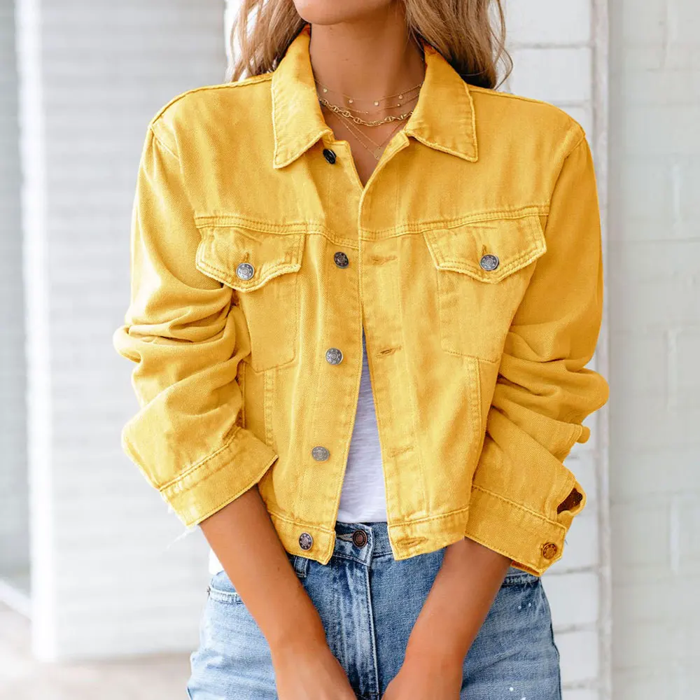 Women Denim Jacket Short Slim Korean 