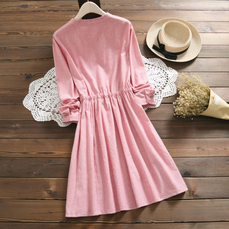 Most Buy sLzbr 2019 New Casual Vintage Lady Dress Long Sleeve striped Floral Mid length Women Dress Summer O Neck Sweet Women Clothes 4864 50 Most Buy sLzbr 2019 New Casual Vintage Lady Dress Long Sleeve striped Floral Mid length Women Dress Summer O Neck Sweet Women Clothes 4864 50