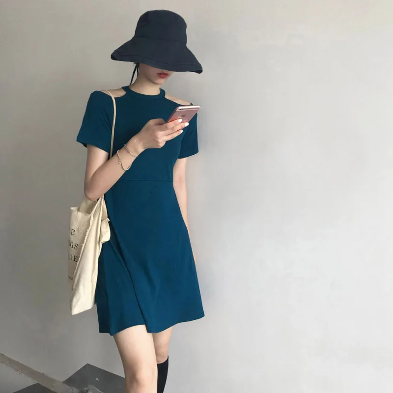 

Women Summer Mini A-Line Halter Elastic Dress High Waist Bodycon Vestidos Robe Femme Ete Elegant Sukienki Sommerkleid Sundress