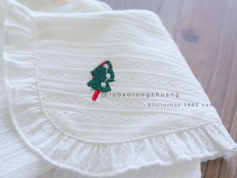 Для девочек 323536-98610 Детская рубашка 5 цветов в полоску с принтом «Рождественская елка» Детская одежда