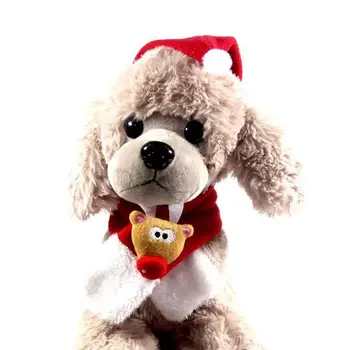 

Double sided Plush Pet Christmas scarf Dog Cat Hat pet products new year Christmas Plush Toy Decoration
