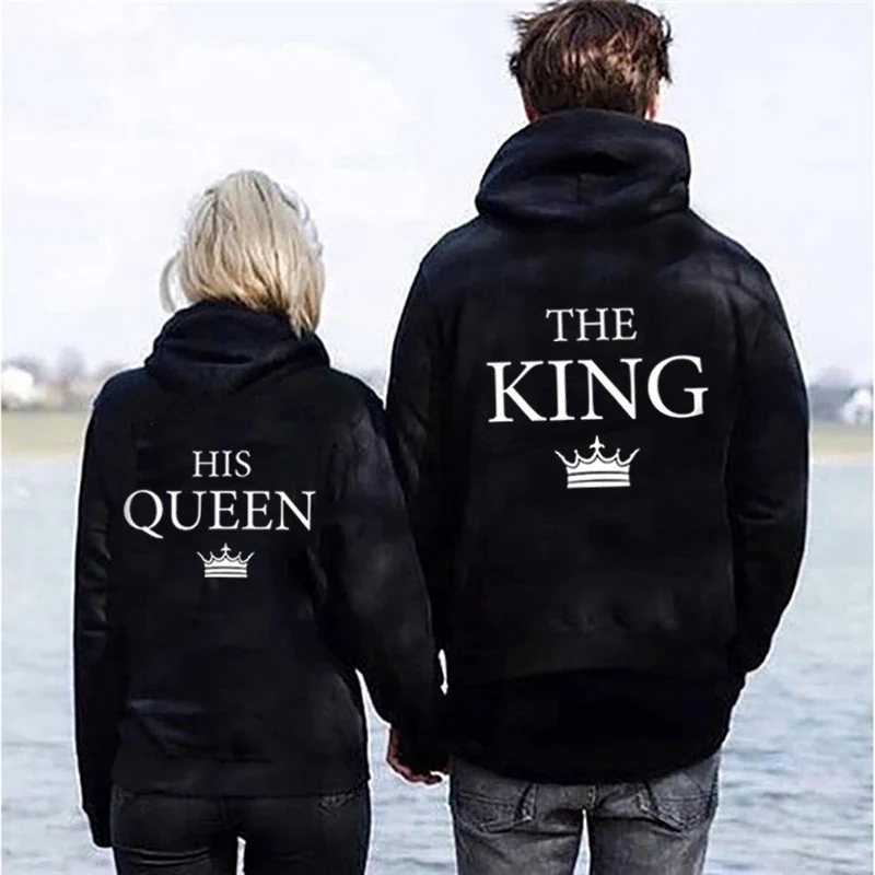 Женская толстовка с капюшоном в стиле Харадзюку King and Queen Алибаба онлайн шоппинг