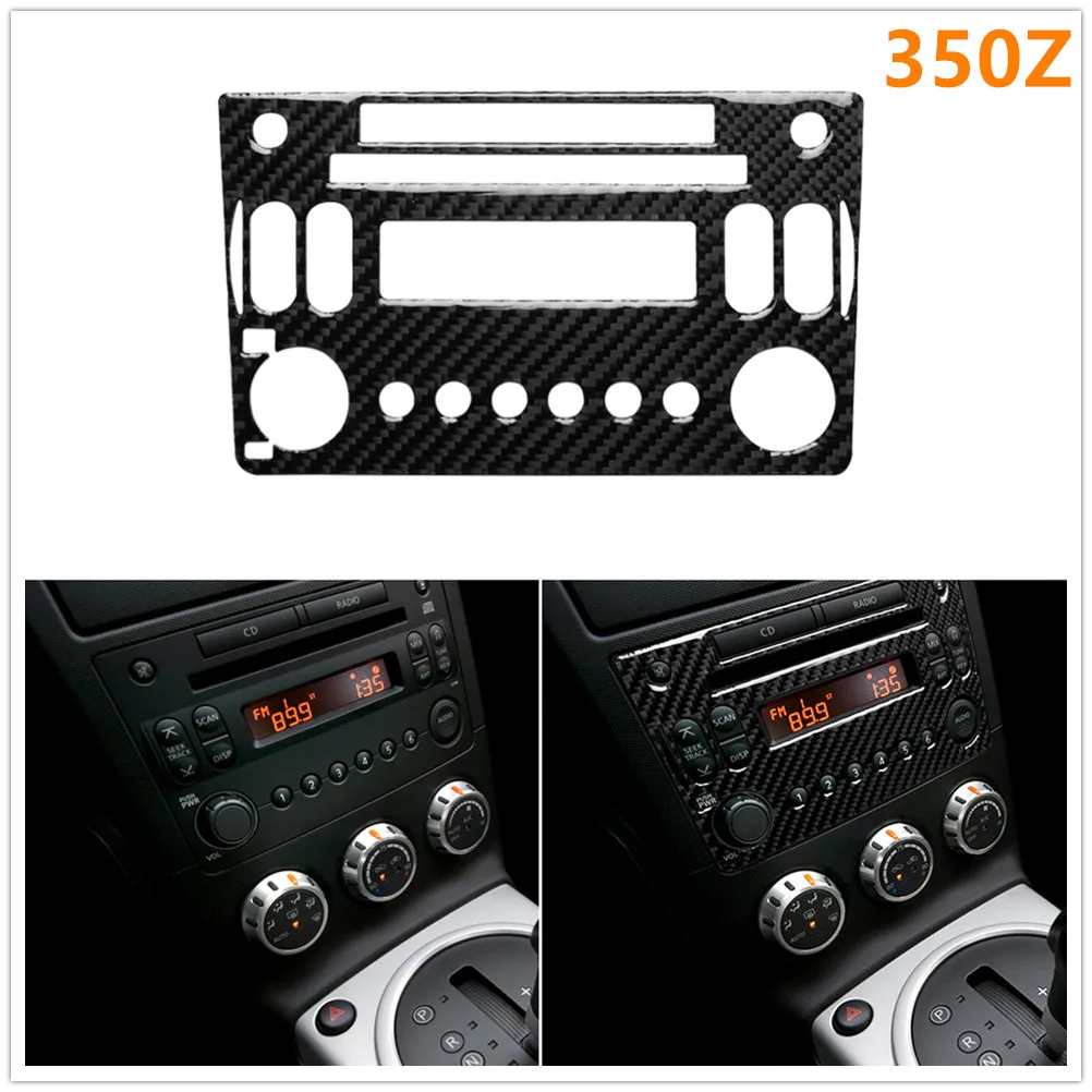 

For Nissan 350Z Z33 2006 2007 2008 2009 Carbon Fiber Stickers CD Radio Play Panel Middle Control Modified Car Accessories