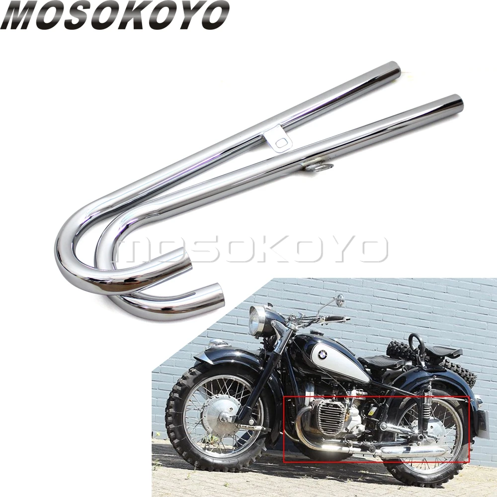 Ural Sidecar Motorcycle 750cc Front Exhaust Muffler Pipe 24/32HP Chrome