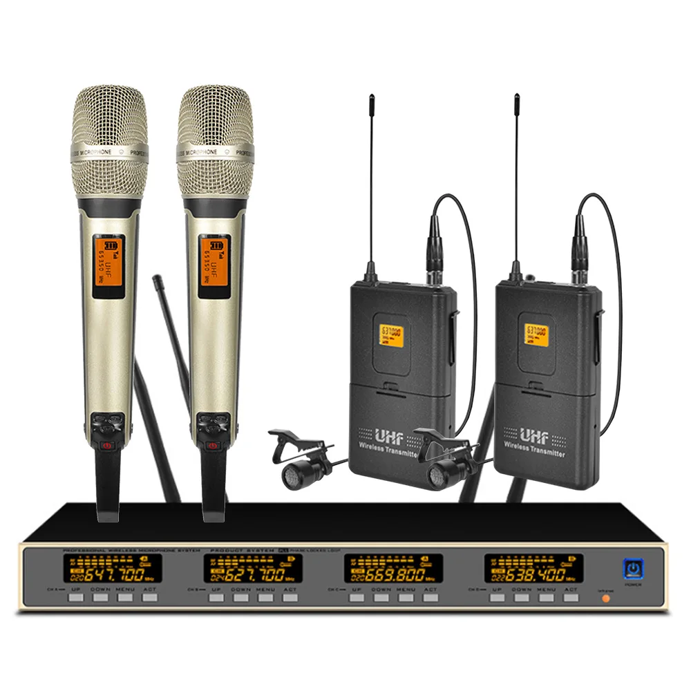 

Professional UHF Wireless Microphone System 9000 Handheld Lapel Microphone for Stage Performance School Microphone Wireless