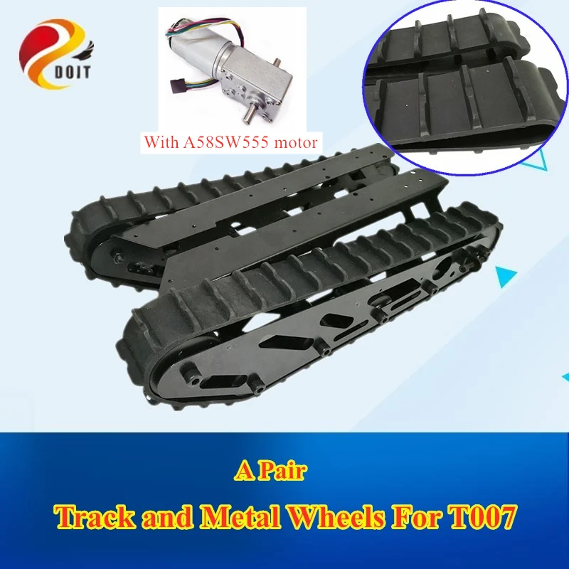 DOIT Track wheel set Rubber Track + Metal Wheels For Large Load 15kg Big Robot Tank Chassis