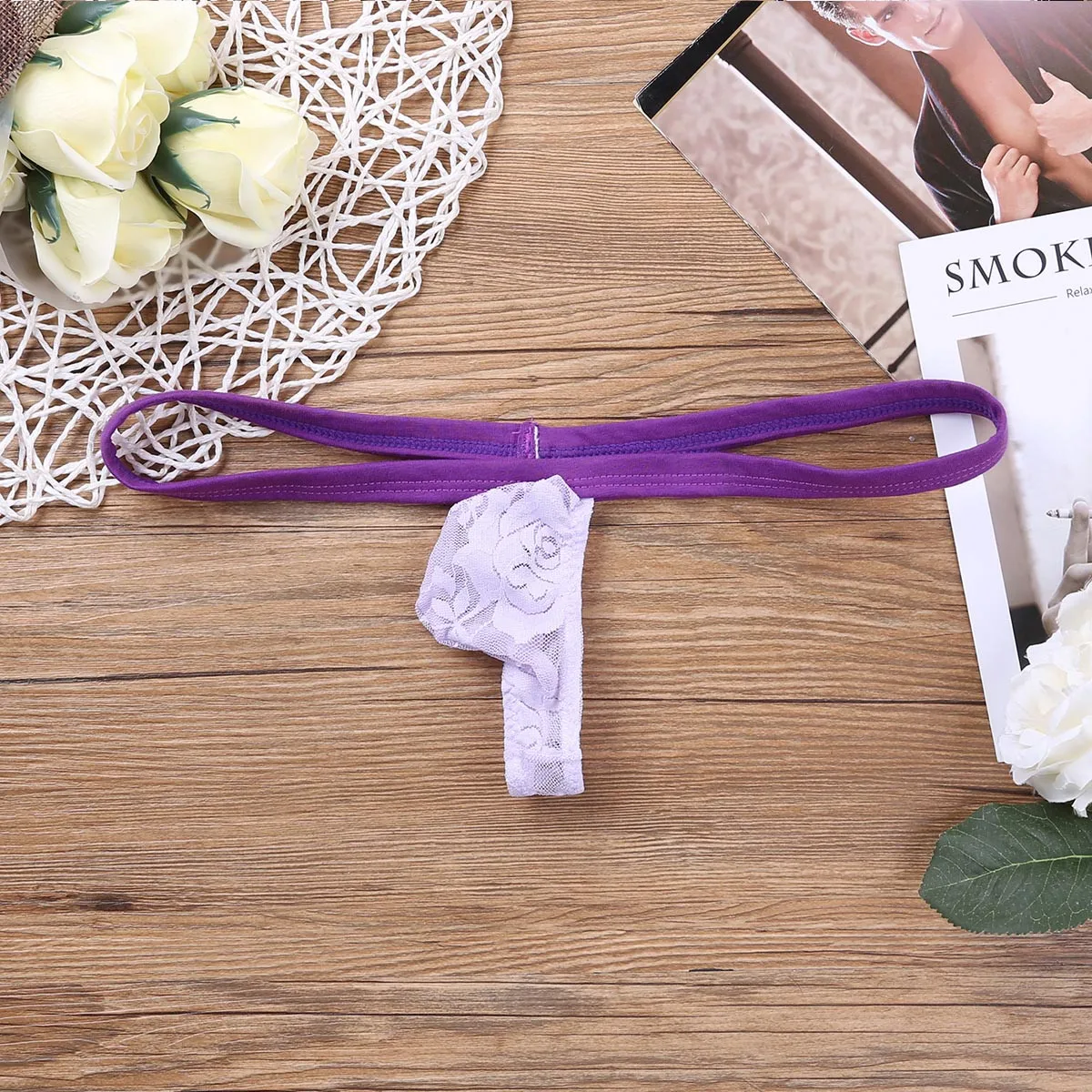 Мужское нижнее белье SISSY низкая посадка Прозрачное нижнее белье кружевные трусы боксеры открытая прикладом микро бикини эротические стринги