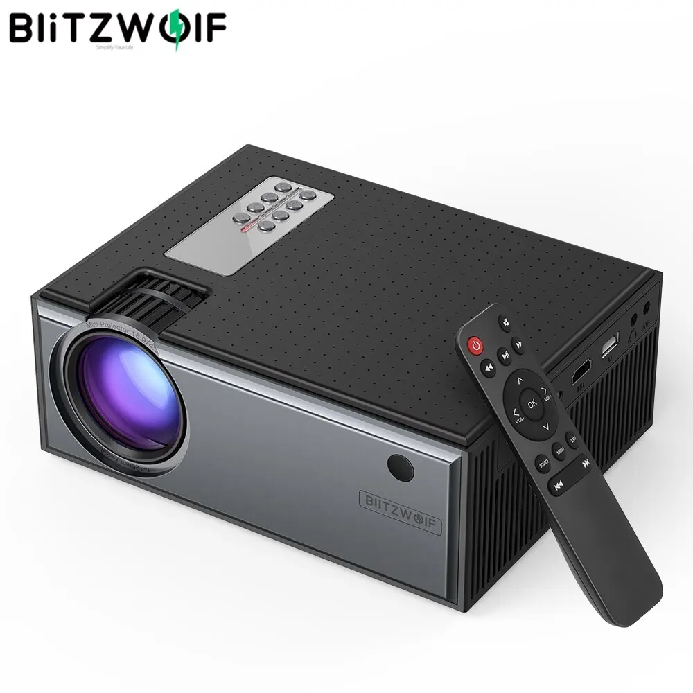  Blitzwolf BW-VP1 LCD Projector 2800 Lumens Support 1080P Input Multiple Ports Portable Smart Home T - 4000116928711
