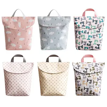 

Infant Diapers Storage Bag Cartoon Printed Portable Reusable Nappies Organizer