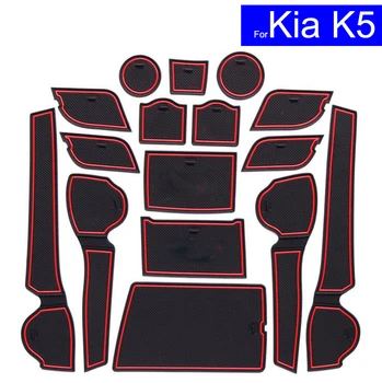 

16 Pcs Non-slip Car Door Gate Slot Mats Carpets Position Cup Holder Pads For Kia K5 2016 Door Groove Mat Free Shipping