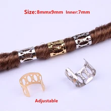 100 шт./лот, золотистые, серебристые, черные, Микс, серебристые, золотые, микро волосы, страшные косички, дредовые бусины, регулируемые манжеты, заколки, аксессуары для волос