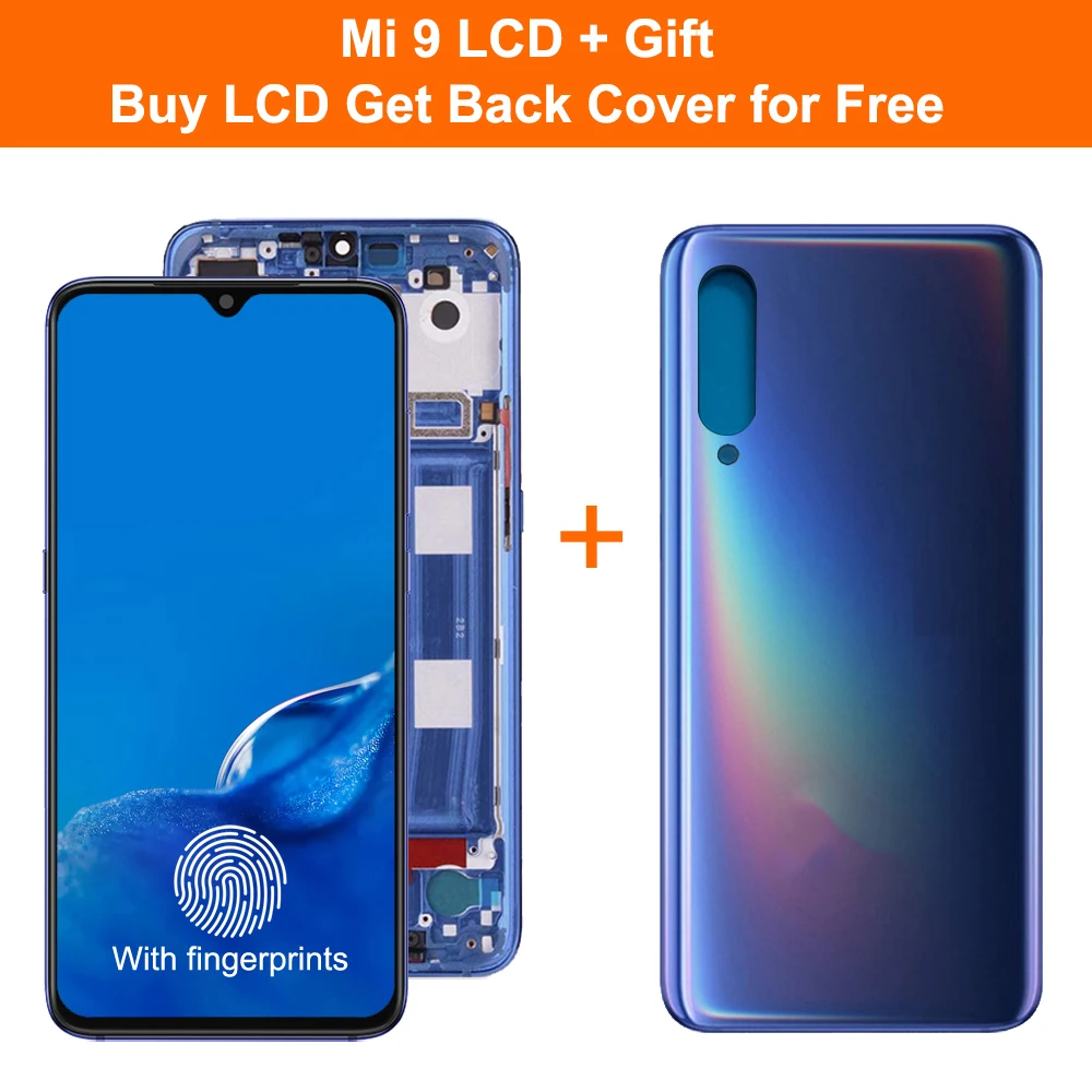 6 39 &quotAMOLED LCD Замена для XiaoMi Mi 9 дисплей сенсорный экран дигитайзер с рамкой сборка